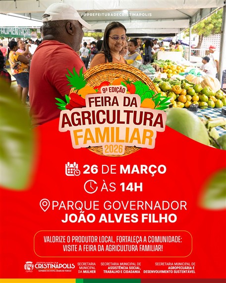 Feira da Agricultura Familiar de Cristinápolis com produtores e frutas