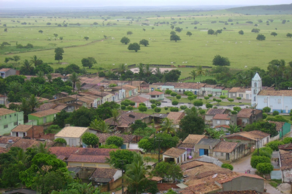 Vista aérea do povoado Alagadiço e da zona rural de Frei Paulo